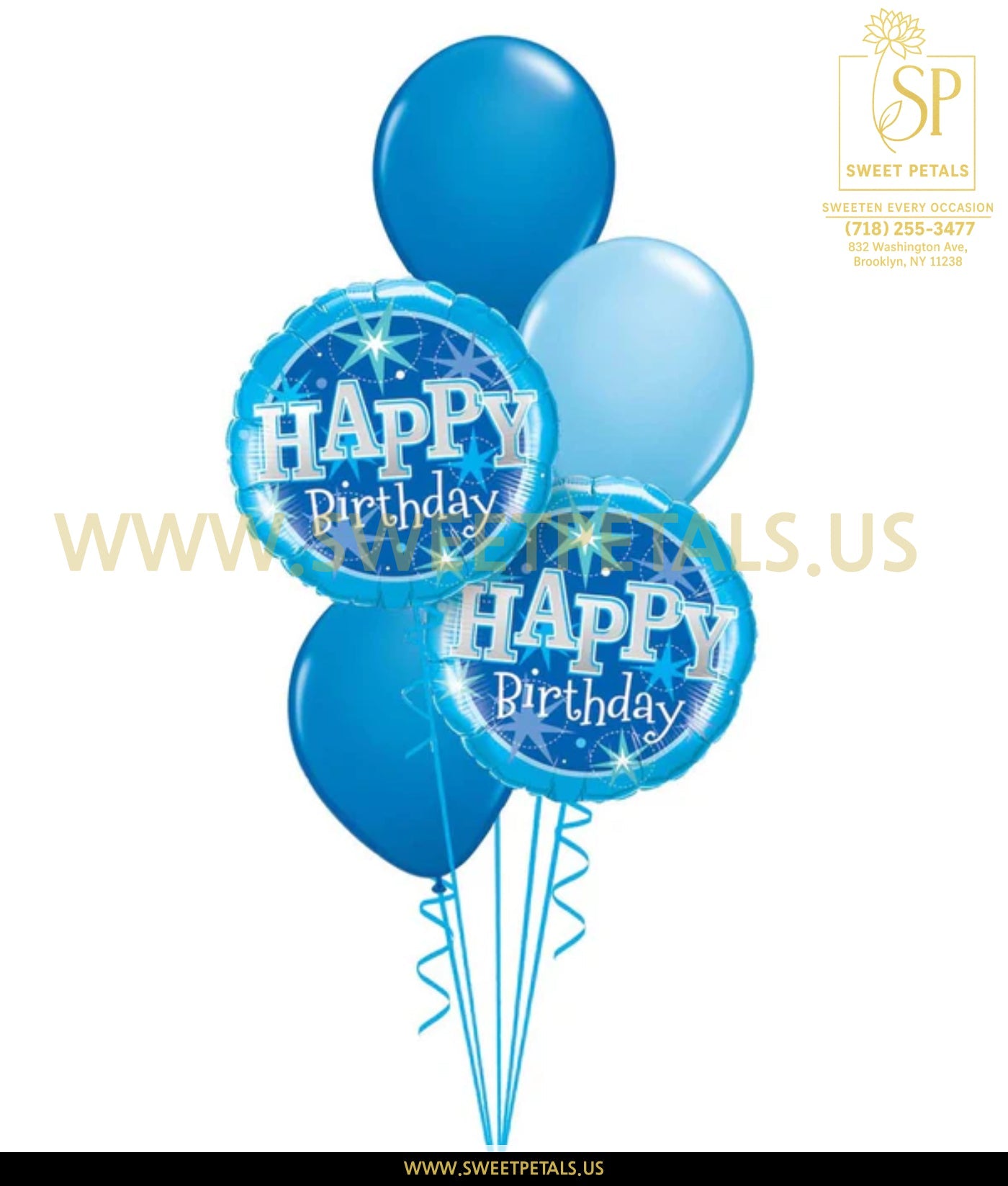 Blue Birthdays Balloon With Weight