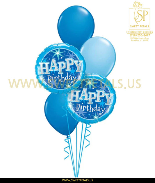 Blue Birthdays Balloon With Weight