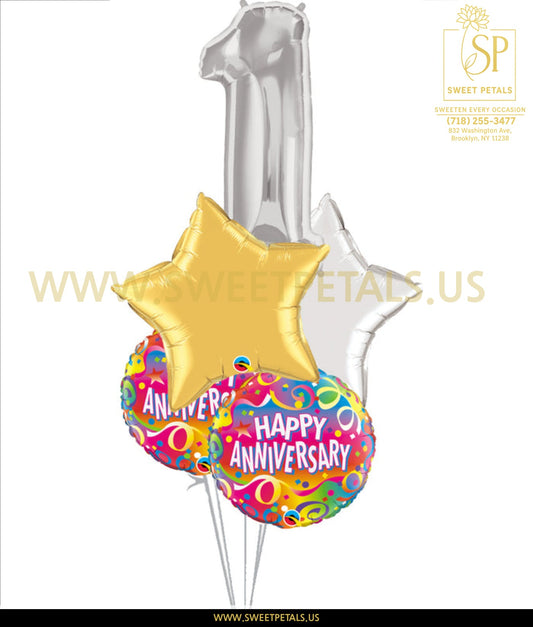 Any Single Age Anniversary Balloon Bouquet.
