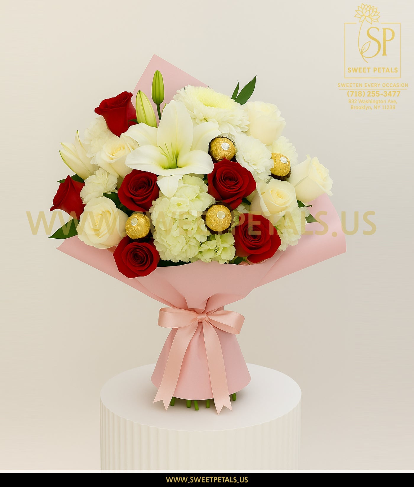 Romantic Elegance Bouquet with Ferrero Rocher